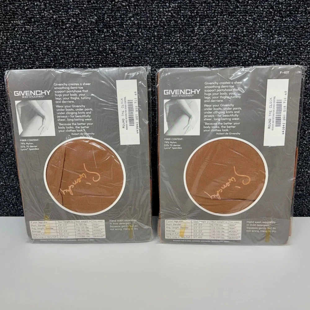 Lot of 2 Givenchy Body Smoothers Pantyhose Stately Le Paris Tango Style 518 NIP
